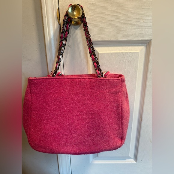 GOLDIE LIMITED EDITION Womens Purse Pink Tote Handbag Purse Pink Ribbon Chain - Picture 6 of 7